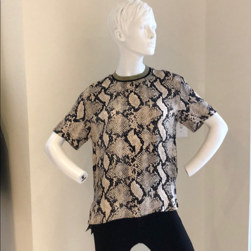 Malene Birger snake skin short sleeve blouse